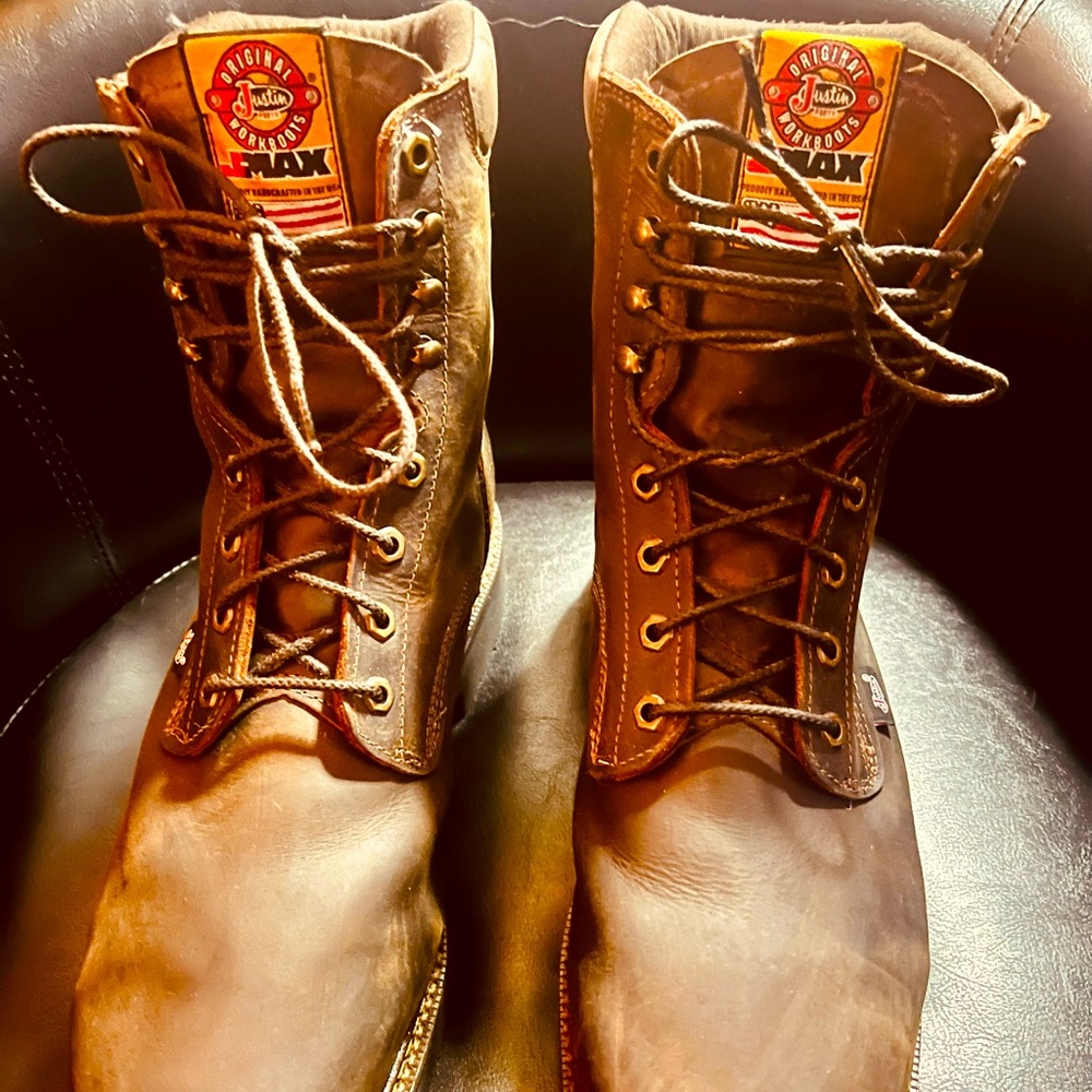 Justin Work Boots Size 13 EE Brown